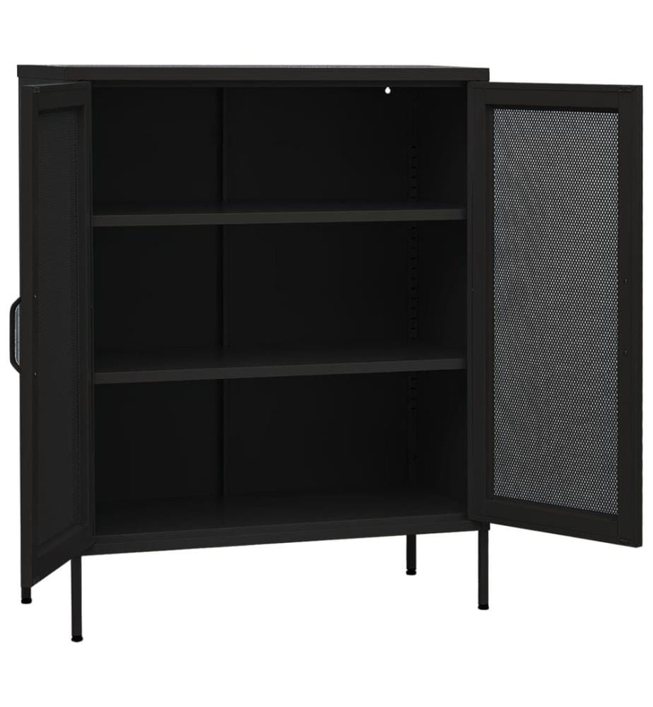 Lagerschrank Schwarz 80x35x101,5 cm Stahl