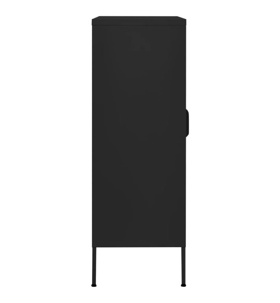 Lagerschrank Schwarz 80x35x101,5 cm Stahl