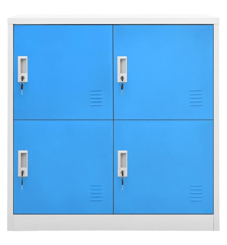Schliessfachschränke 2 Stk. Hellgrau und Blau 90x45x92,5cm Stahl