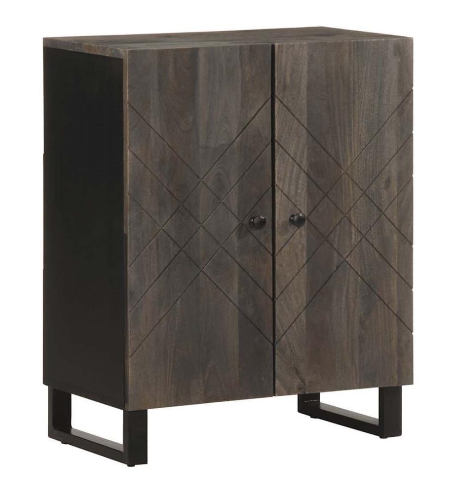 3-tlg. Sideboards Schwarz 60x33x75 cm Massivholz Mango