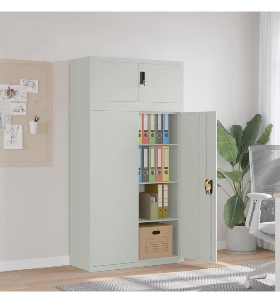 Aktenschrank Hellgrau 90x40x180 cm Stahl