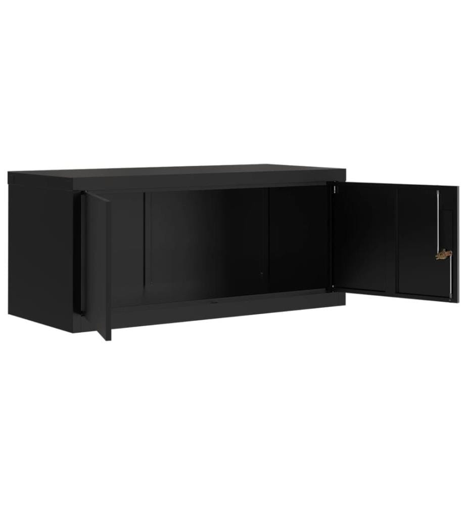 Aktenschrank Schwarz 90x40x240 cm Stahl