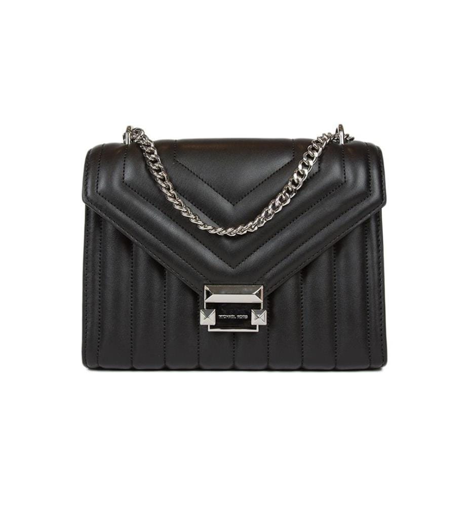 Whitney Medium Flap Chain Shoulder - Schwarz