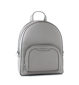 Sac à dos Jaycee en cuir grainé moyen - Gris perle