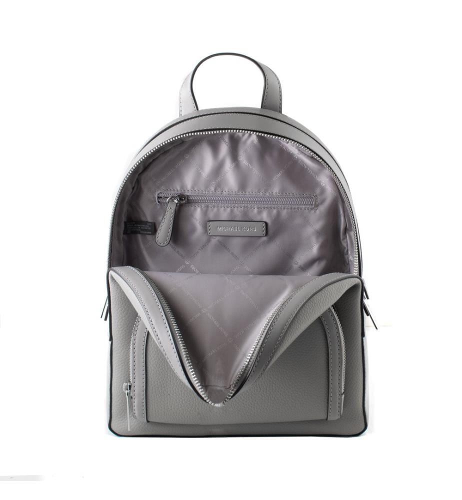 Sac à dos Jaycee en cuir grainé moyen - Gris perle