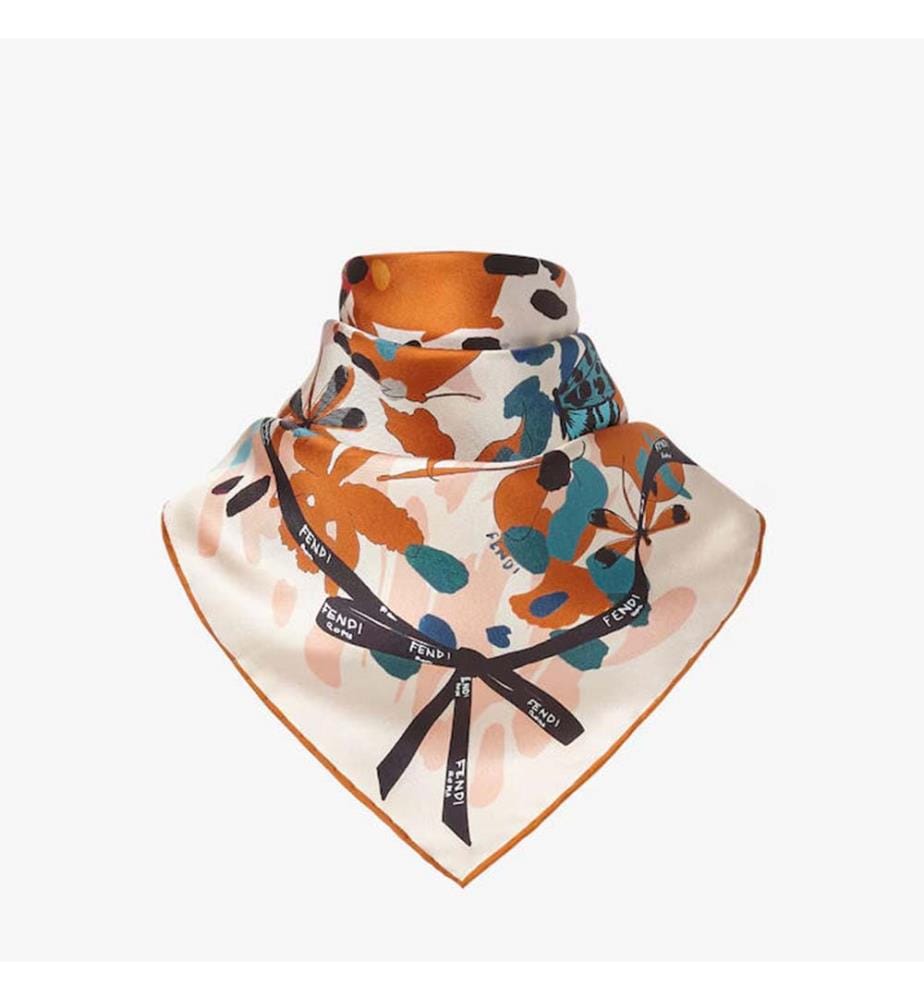 Fendi Butterfly Seidenschal - Mehrfarbig