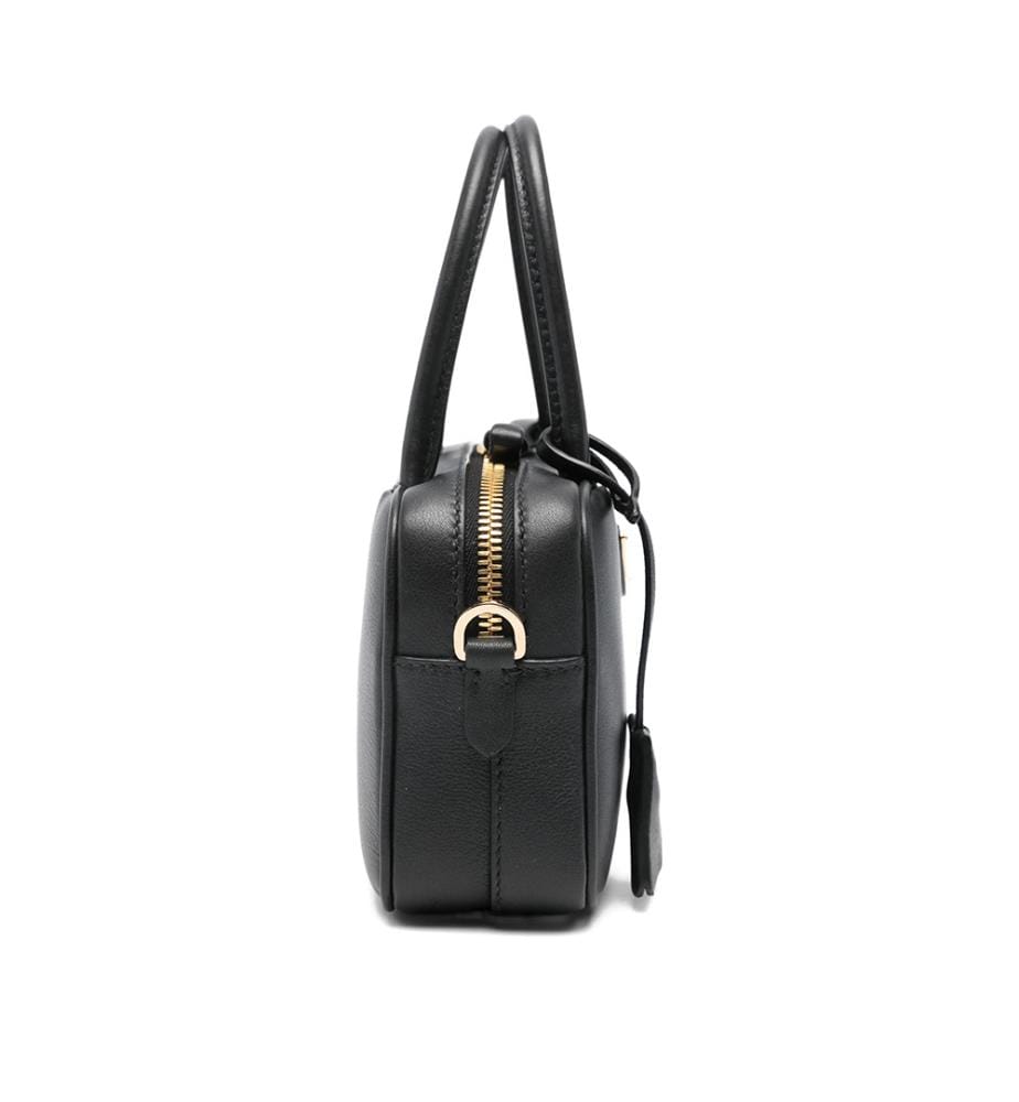 Minihandtasche aus weichem Leder - Schwarz