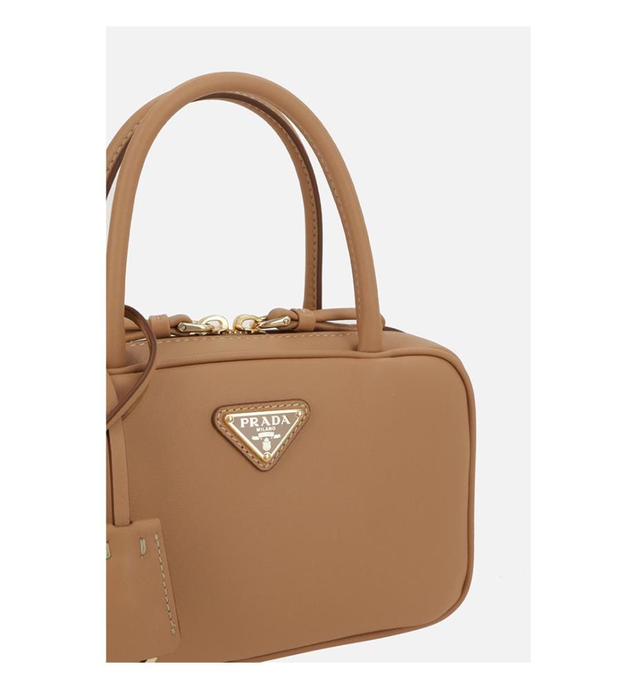 Minihandtasche aus weichem Leder - Beige