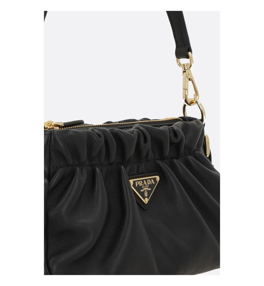 Borsa a tracolla in nappa - Nero
