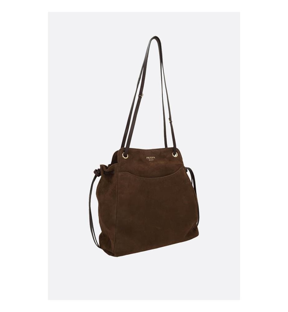 Sac à provisions moyen Carry en daim – Marron