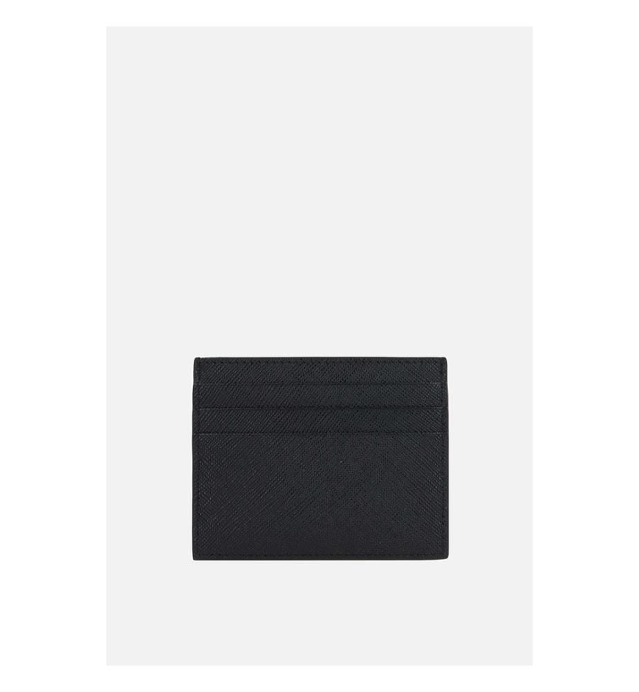 Kartenetui aus Saffiano-Leder - Schwarz