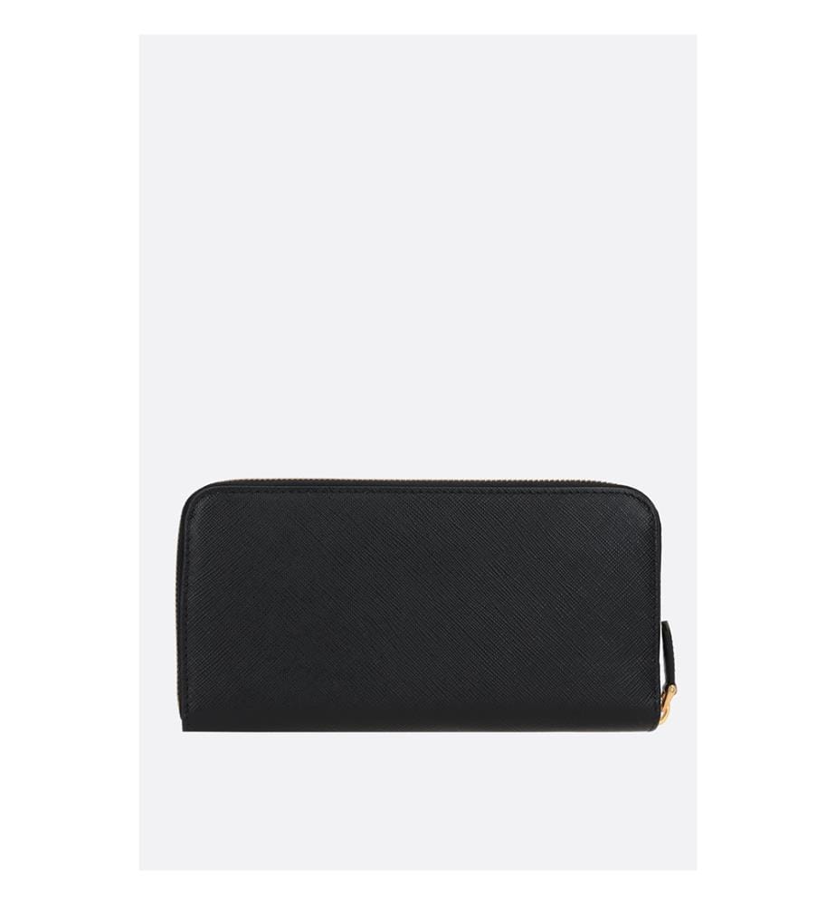 Brieftasche mit Reissverschluss aus Saffiano-Leder - Schwarz