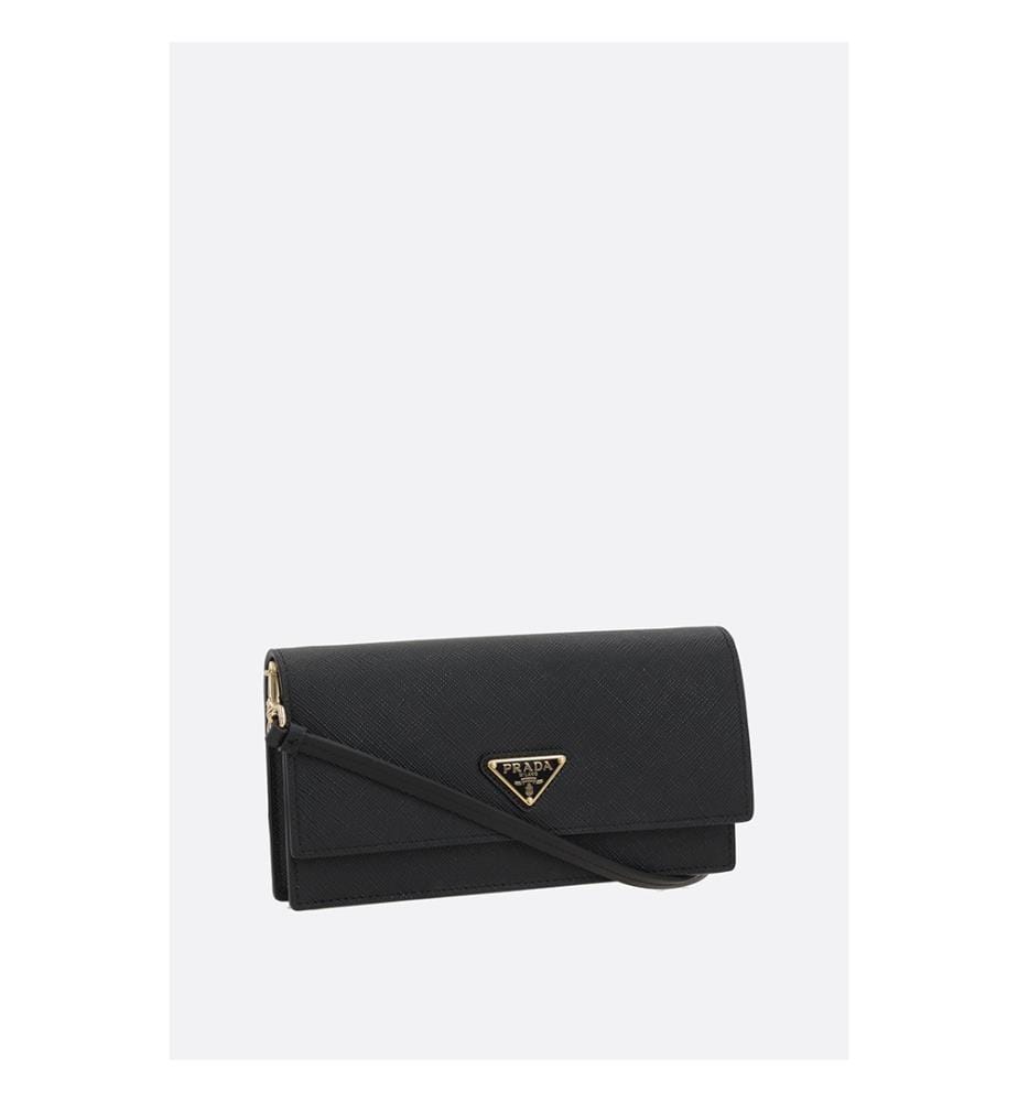 Mini-Schultertasche aus Saffiano-Leder - Schwarz
