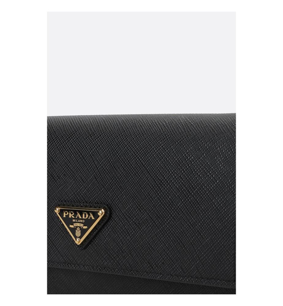 Mini-Schultertasche aus Saffiano-Leder - Schwarz