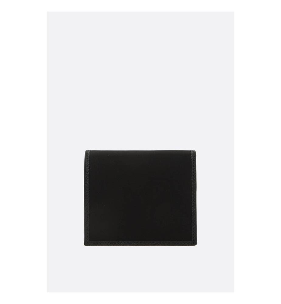 Vertikale Brieftasche aus Nylon und Saffiano-Leder - Schwarz