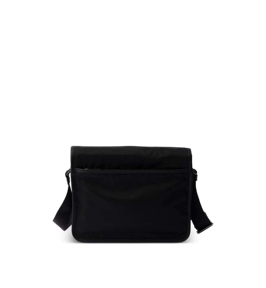 Borsa a tracolla con fibbia Re-Nylon - Nera