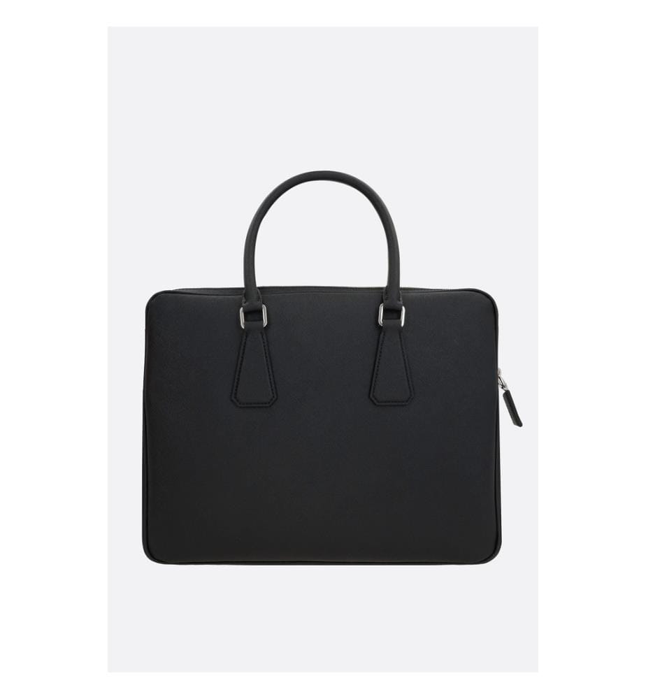 Sac d'affaires en cuir Saffiano - Noir