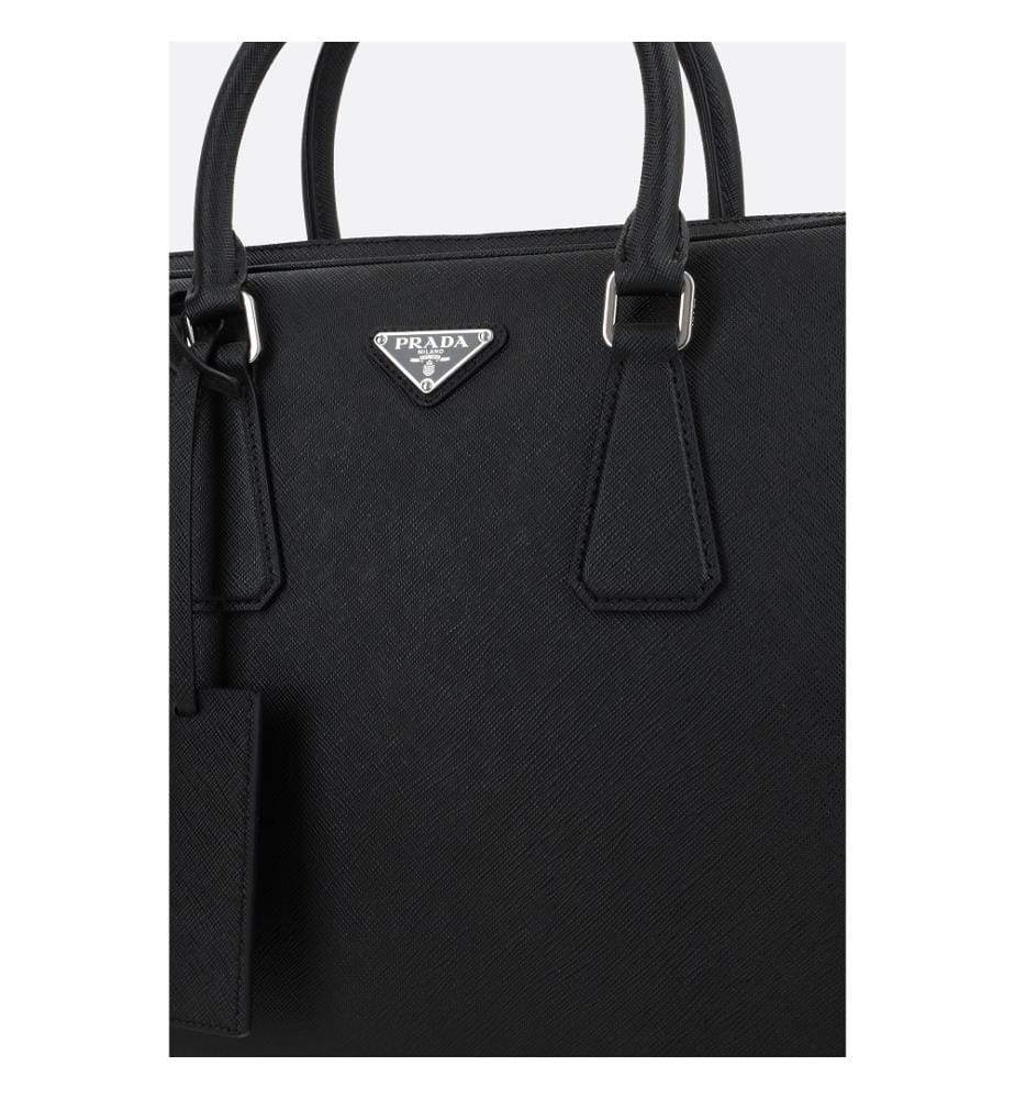 Sac d'affaires en cuir Saffiano - Noir