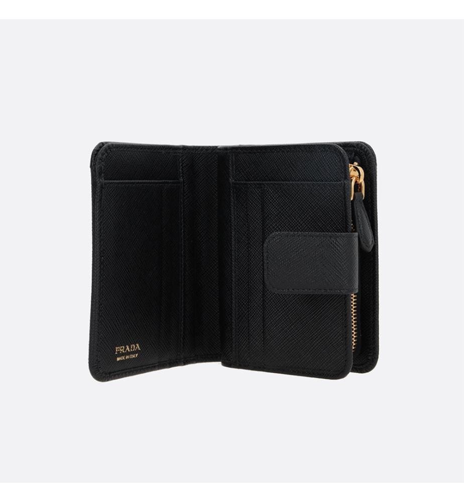 Petit portefeuille en cuir Saffiano - Noir