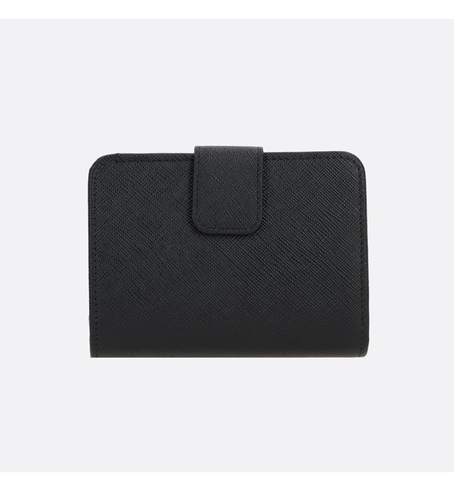 Petit portefeuille en cuir Saffiano - Noir
