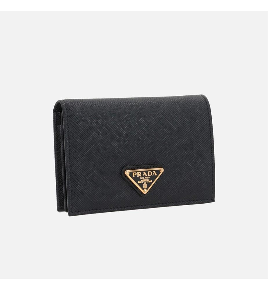 Portefeuille français en cuir Dsaffiano - Noir
