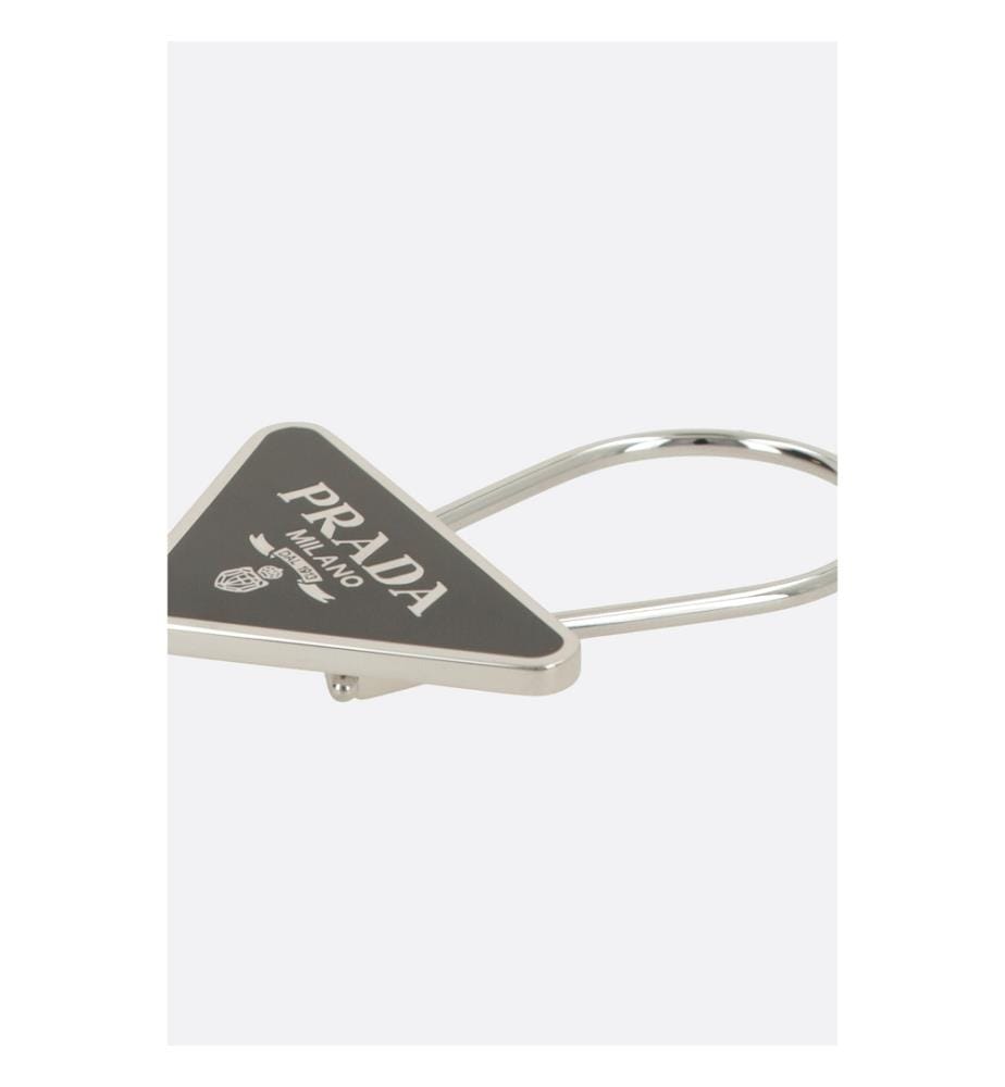 Porte-clés en métal avec logo triangulaire - Noir