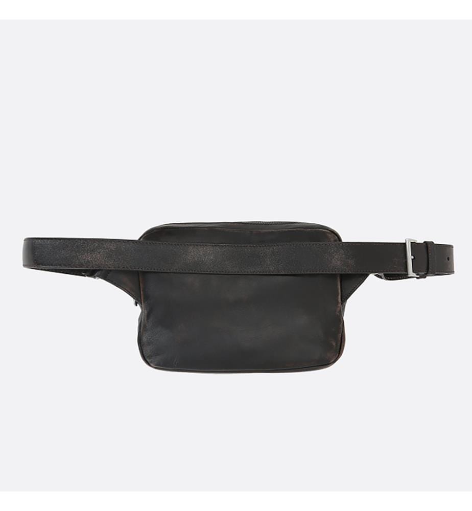 Sac à bandoulière en cuir Nappa - Marron foncé