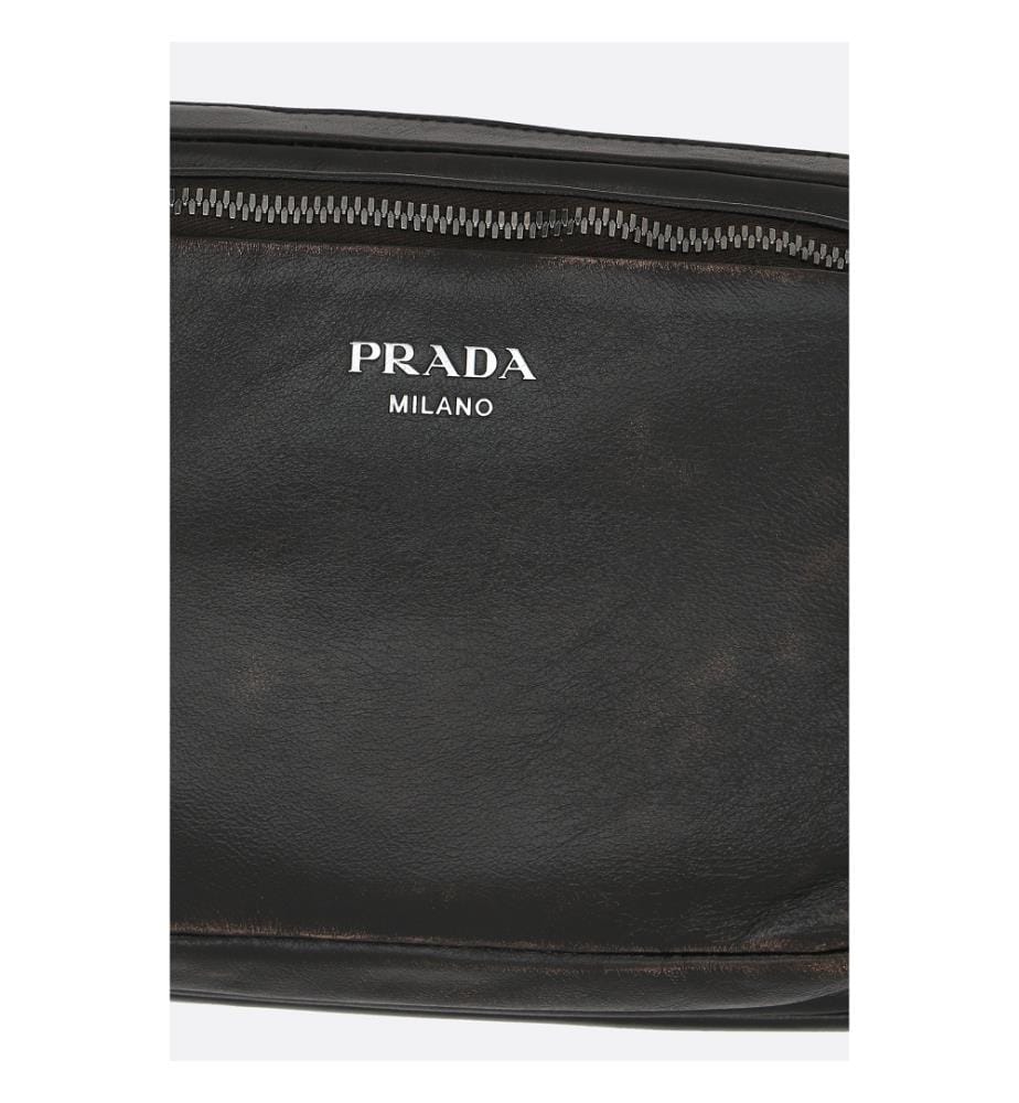 Sac à bandoulière en cuir Nappa - Marron foncé