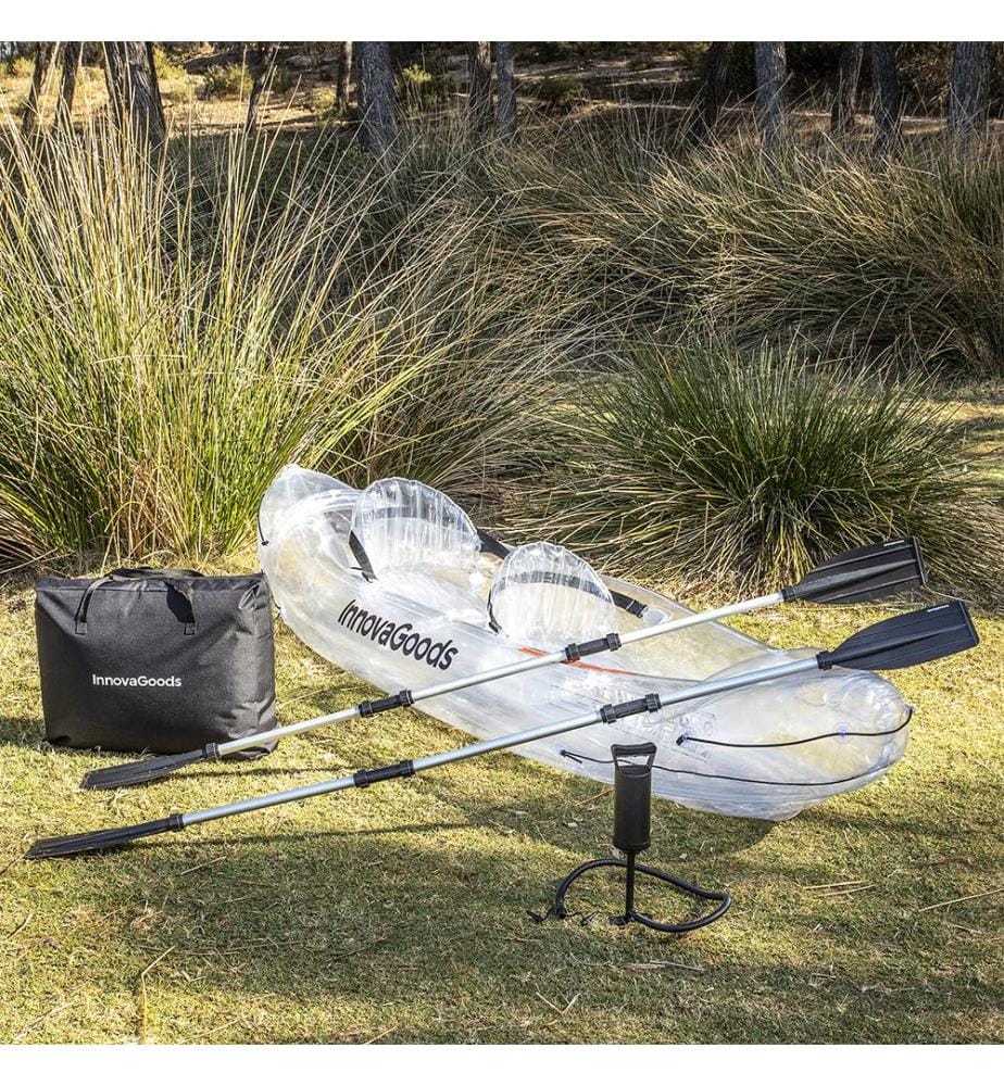 Kayak gonflable transparent avec accessoires Paros 312 cm 2 places - Transparent et Noir