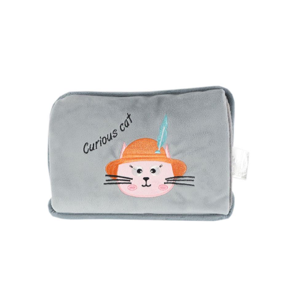 Bouillotte électrique Chat Curieux - Noir