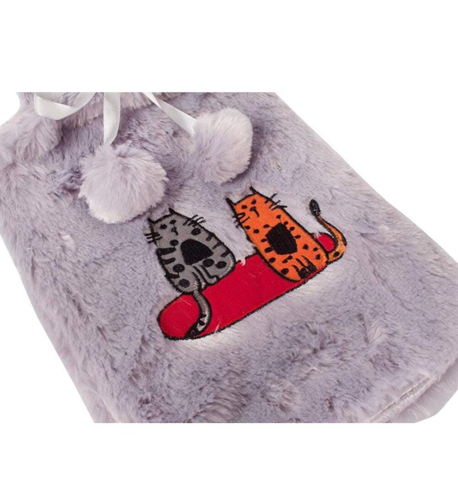 Bouillotte électrique Chat Gris - Noir