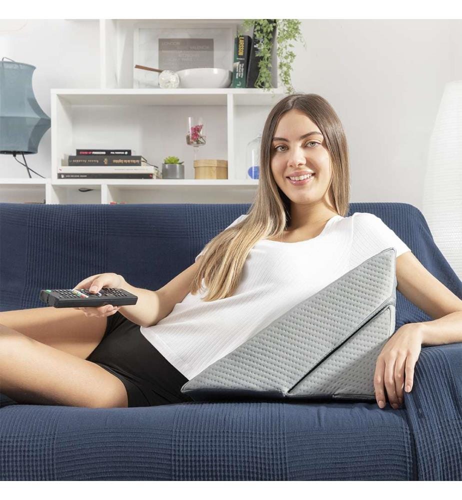 Triangular Multi-Position Double Wedge Pillow Threllow - Grey