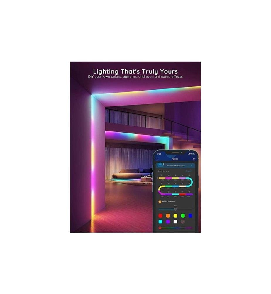 GOVEE - Bande LED Basic, 5 m, RGBIC, Wi-Fi + Bluetooth