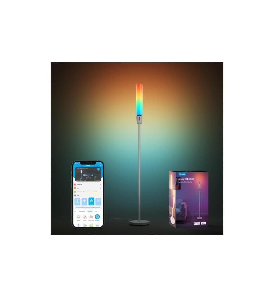 GOVEE - Lampe sur pied Cylindre RGBICW Blanc