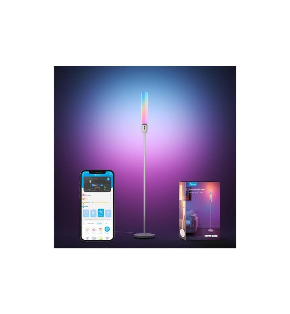 GOVEE - Lampe sur pied Cylindre RGBICW Blanc