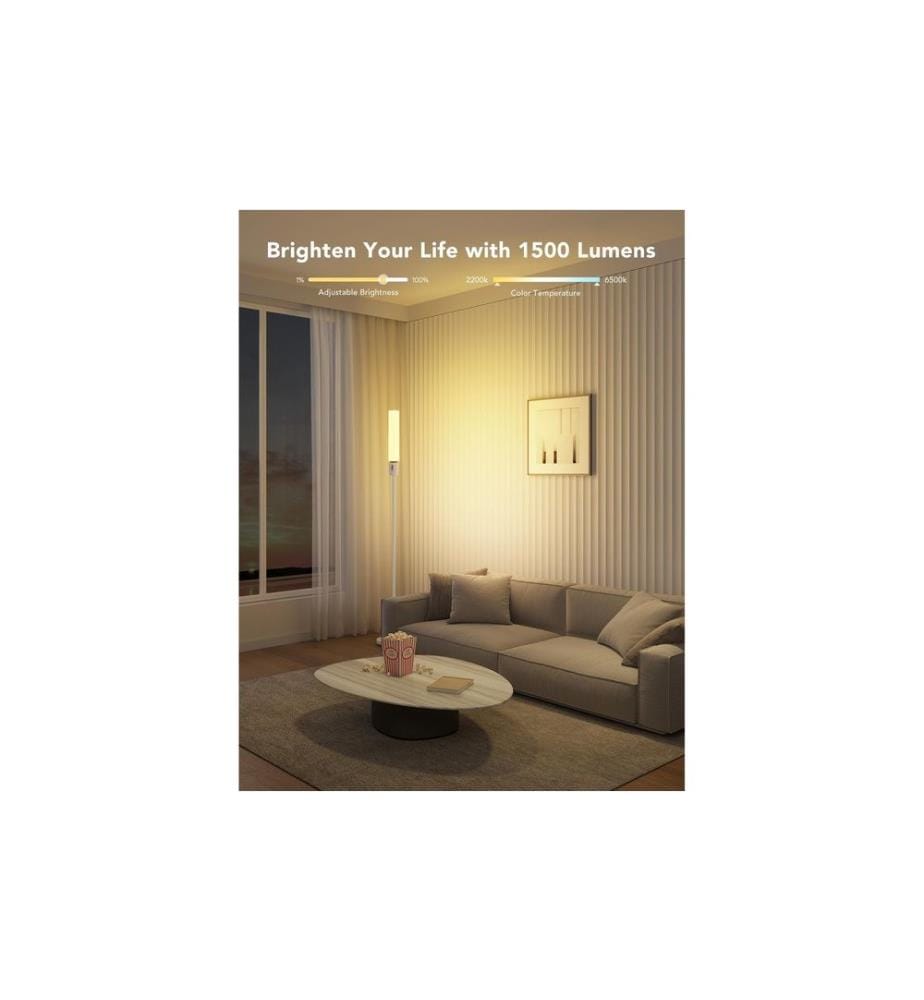 GOVEE - Lampe sur pied Cylindre RGBICW Blanc