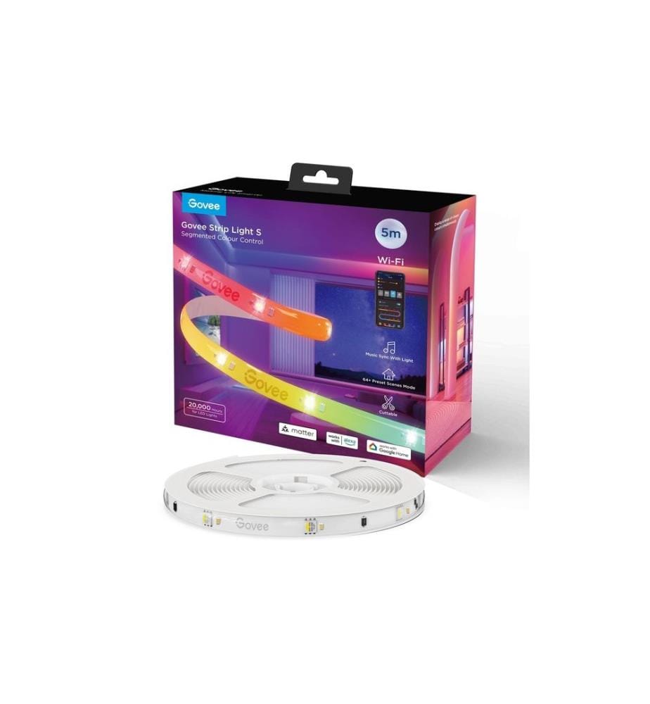 GOVEE - Bande LED Light S, Wi-Fi / Bluetooth / Matter, 5 m, RGBIC