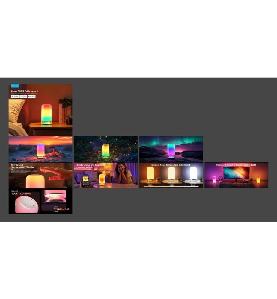 GOVEE - Lampe de bureau RGBICWW 500 lm