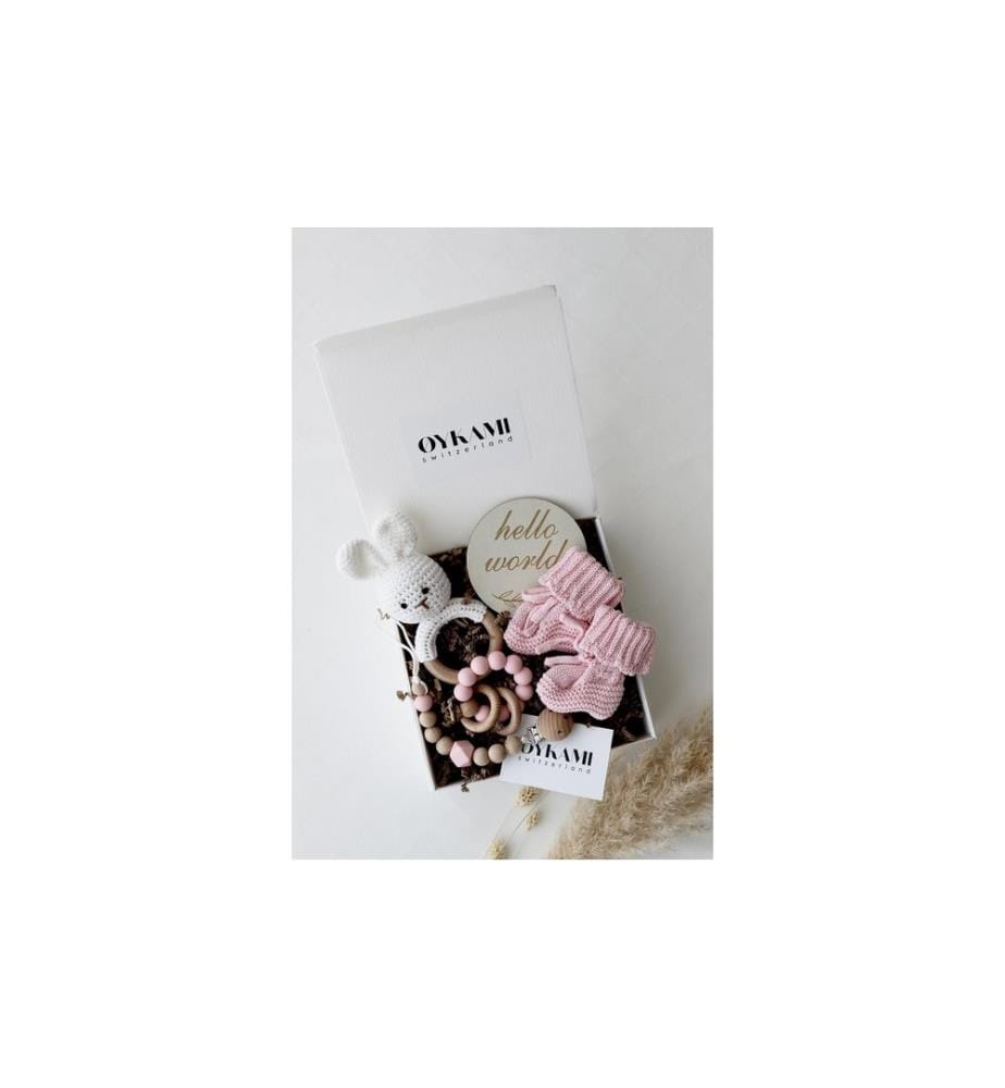 Oykami - Coffret cadeau pour bébé Lapin rose Phoenix