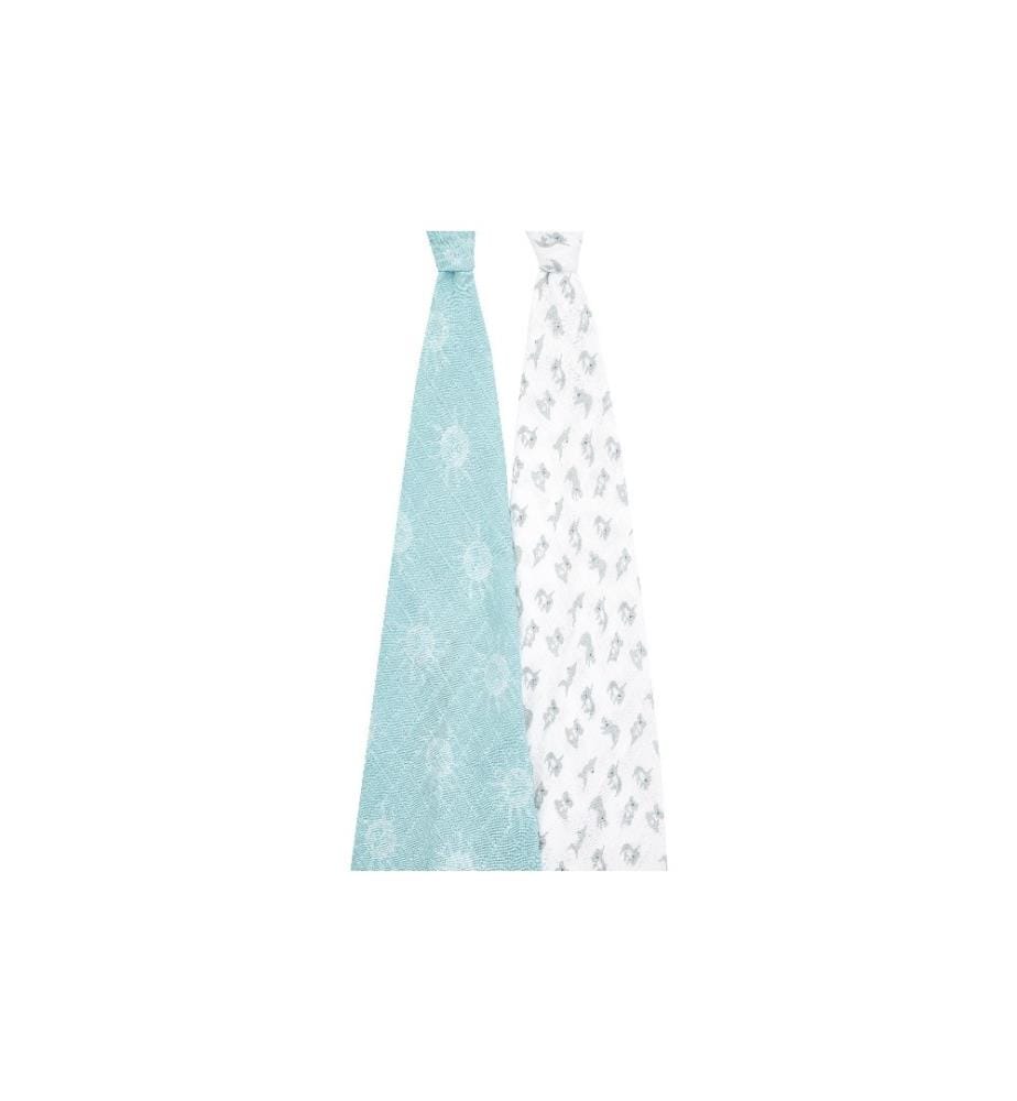ADEN + ANAIS - Serviette en gaze Now & Zen Lot de 2 120 x 120 cm