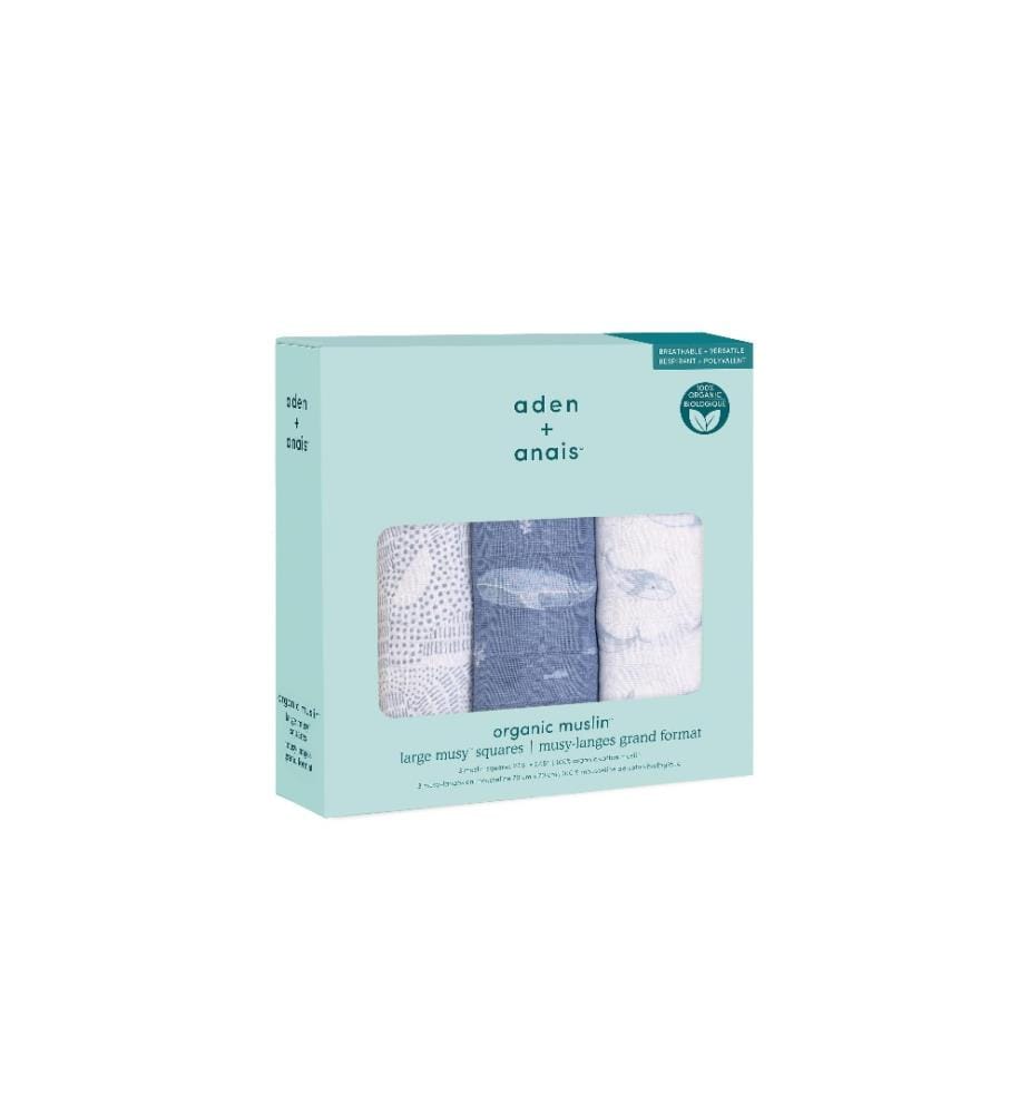 ADEN + ANAIS - Tissu de gaze Oceanic Set de 3 pièces 70 x 70 cm