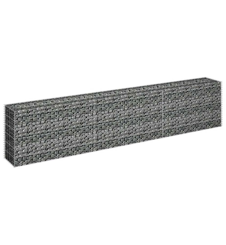 Lit surélevé à gabion Acier galvanisé 270x30x60 cm