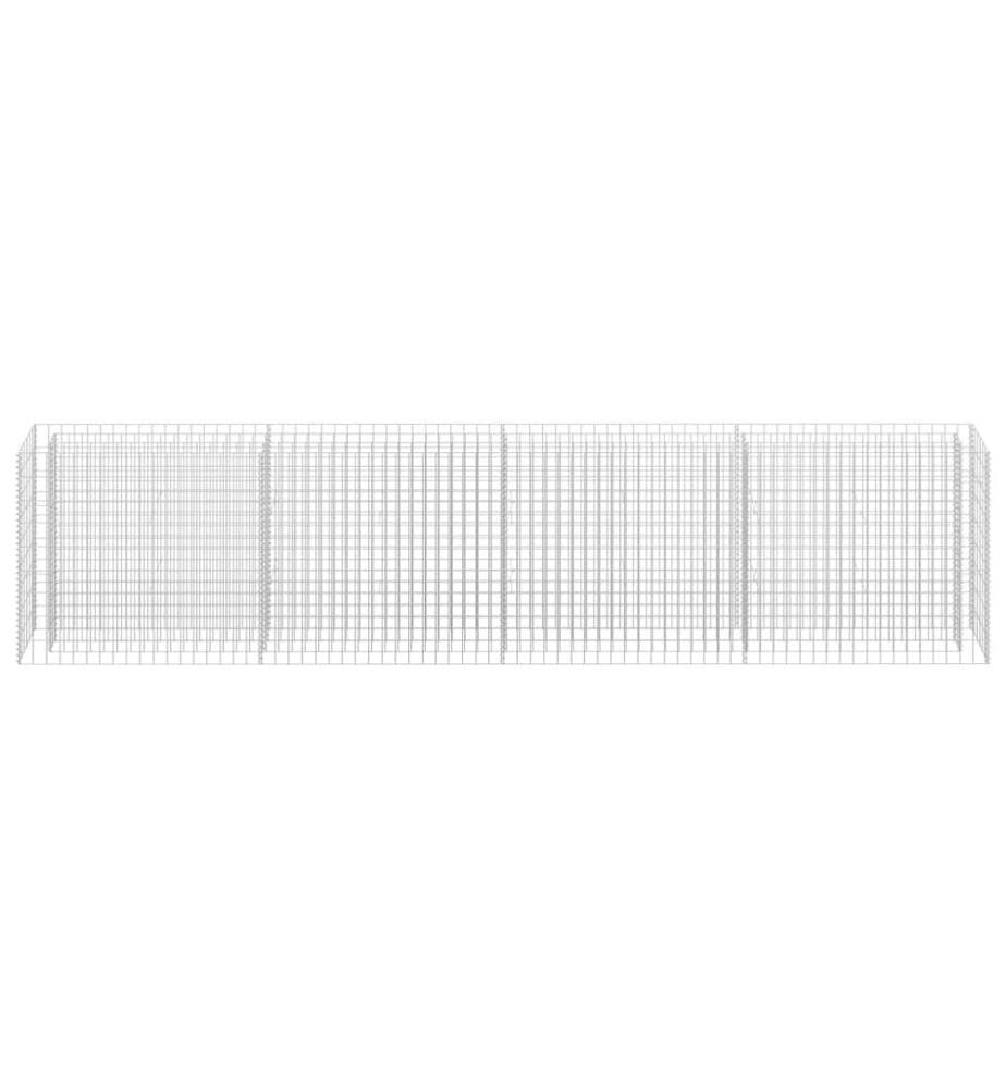 Lit surélevé à gabion Acier galvanisé 360x30x90 cm