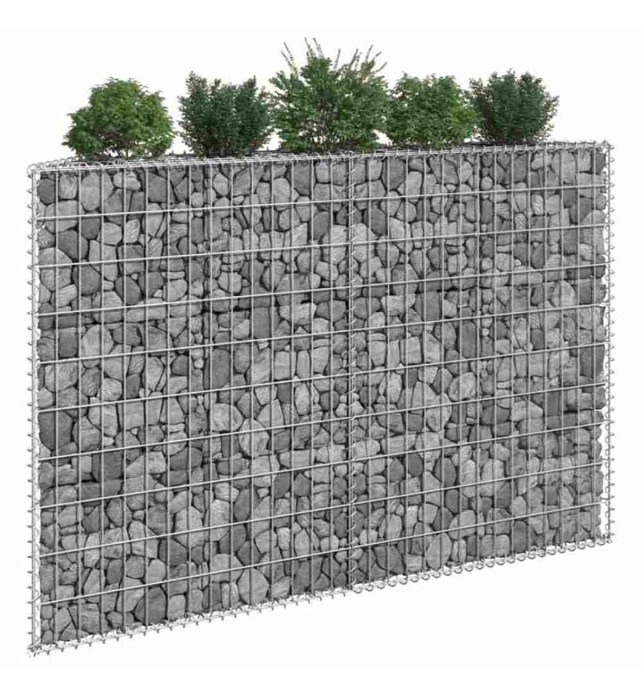 Gabionen-Hochbeet Trapezform Verzinkter Stahl 150x20x100 cm