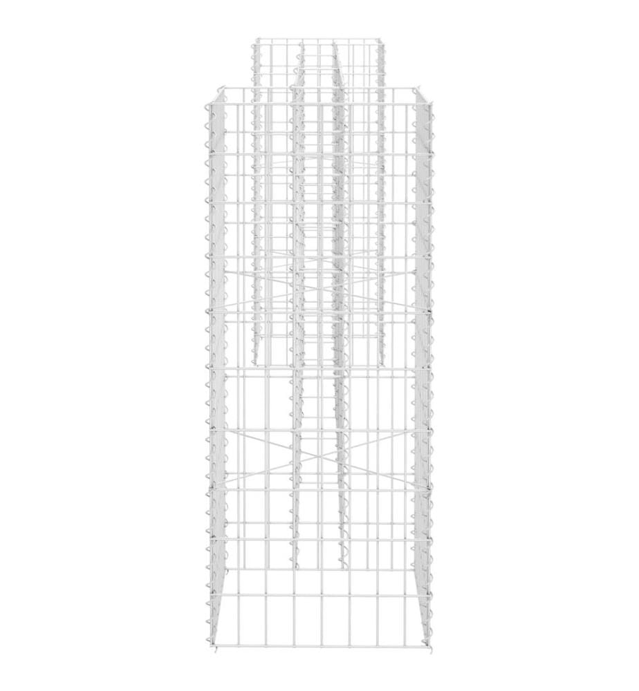H-förmiger Gabionen-Pflanzkorb Stahldraht 260x40x100 cm