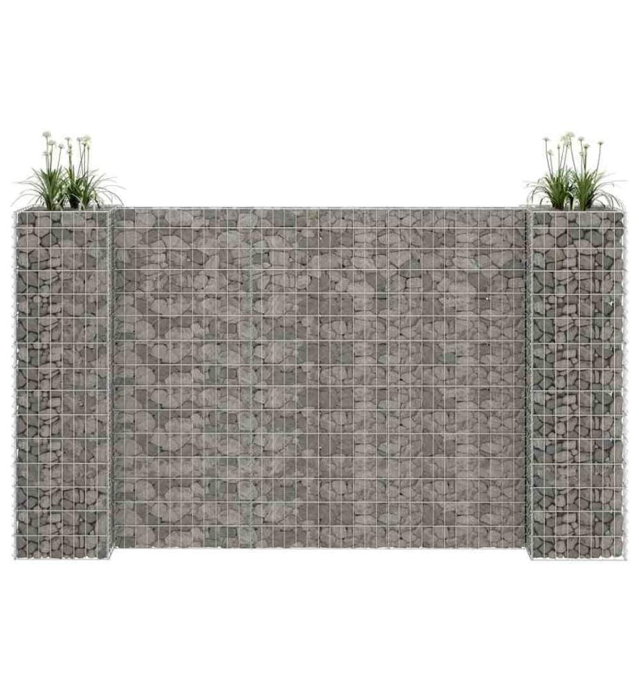 H-förmiger Gabionen-Pflanzkorb Stahldraht 260x40x150 cm