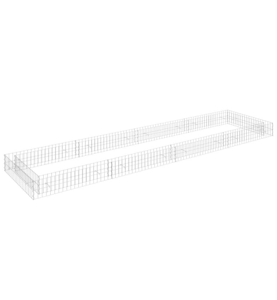 Lit surélevé à gabion Acier galvanisé 400x100x20 cm