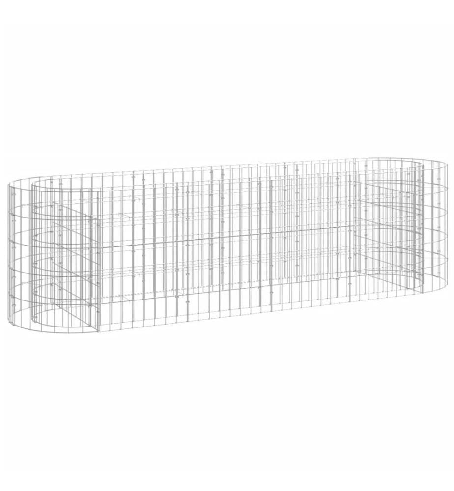 Lit surélevé à gabion Fer galvanisé 190x50x50 cm