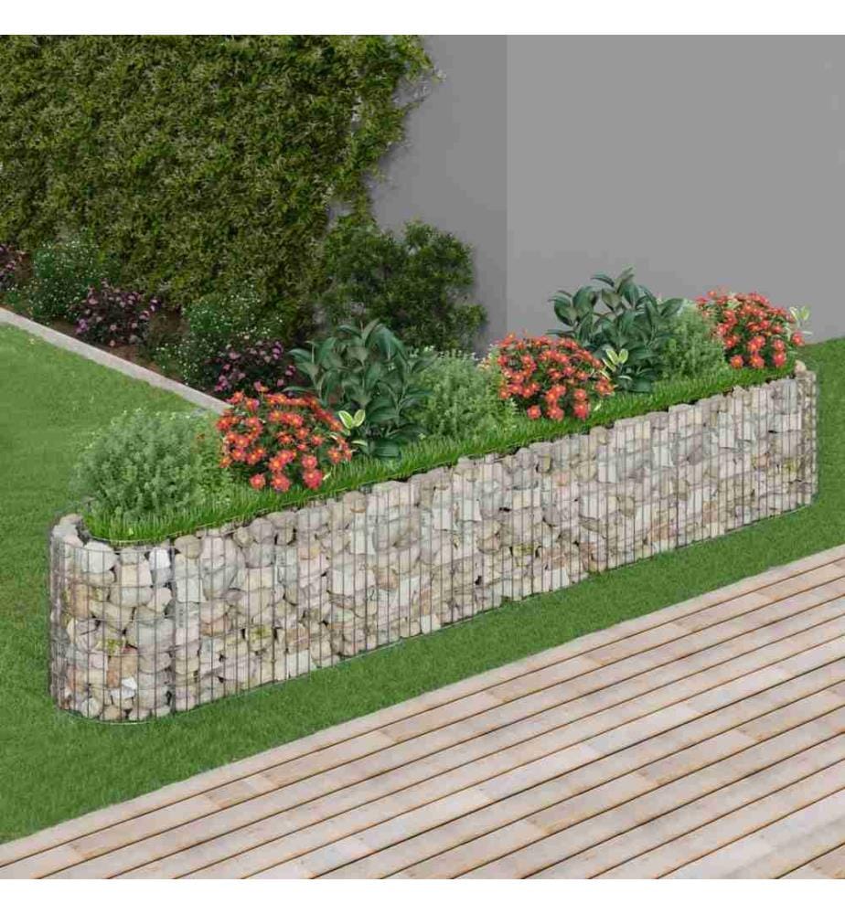 Lit surélevé à gabion Fer galvanisé 330x50x50 cm