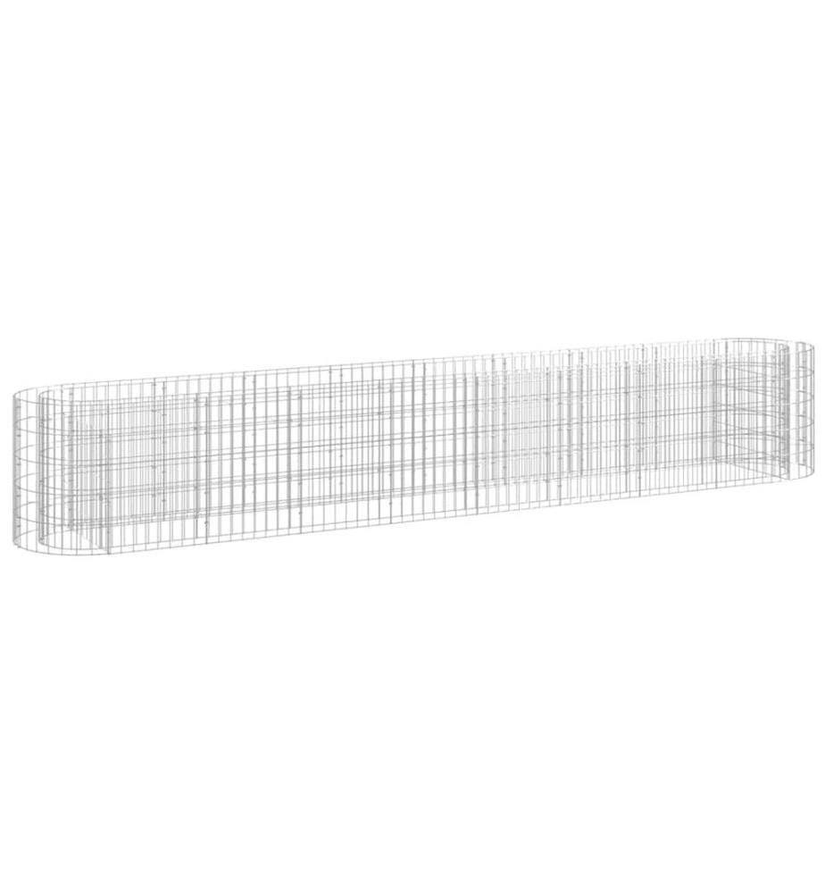 Lit surélevé à gabion Fer galvanisé 330x50x50 cm